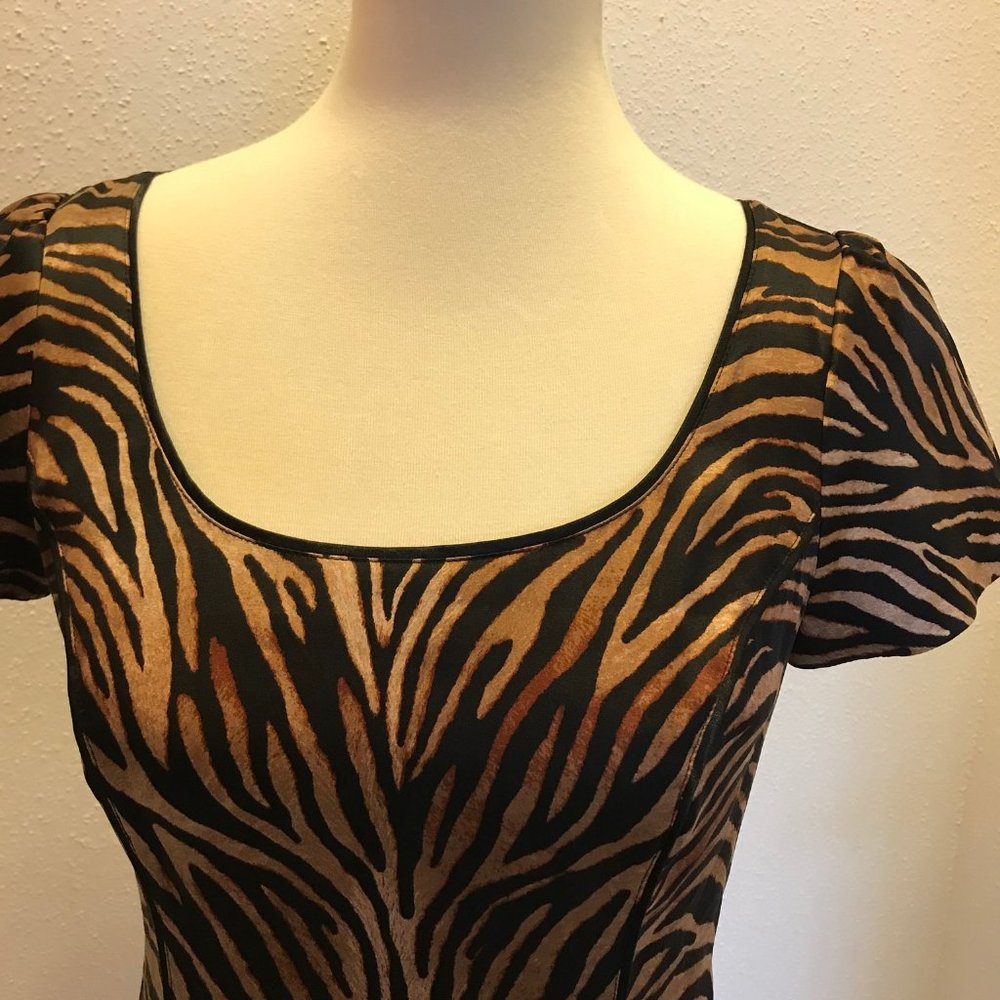 WHBM Beautiful Leopard Elegant Silk Top